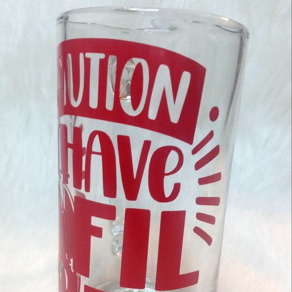 Glass Beer Mug heavy clear Custom Design Red 26.5oz Unisex Personalized - Picture 2 of 7